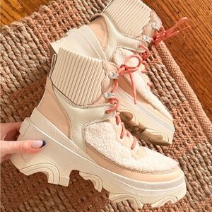 Sorel Women's Brex Faux Shearling Lace-Up Boots